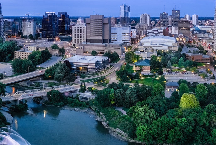 downtown london near the thames river