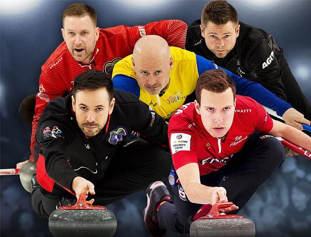 A montage of various professional Canadian curlers for the 2023 Tim Hortons Brier