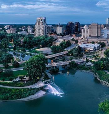 Aerial view of downtown London, Ontario