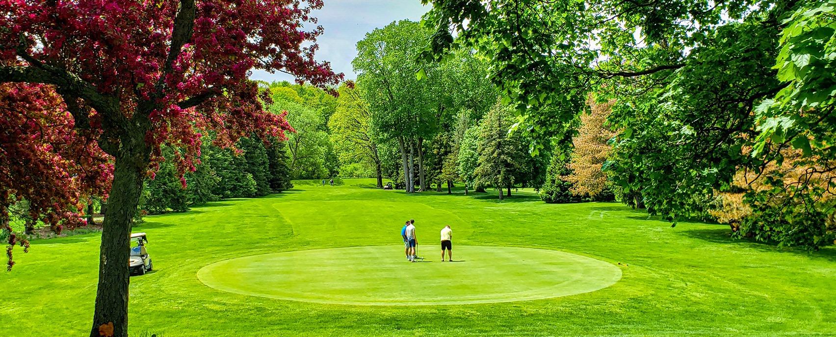 A group of people golfing at East Park located in London, Ontario