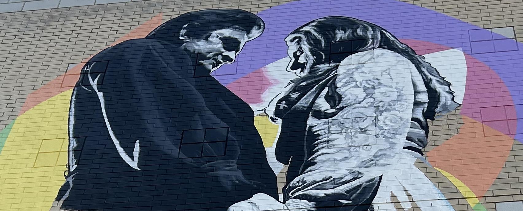 Johnny Cash & June Carter mural at Budweiser Gardens located in London, Ontario.