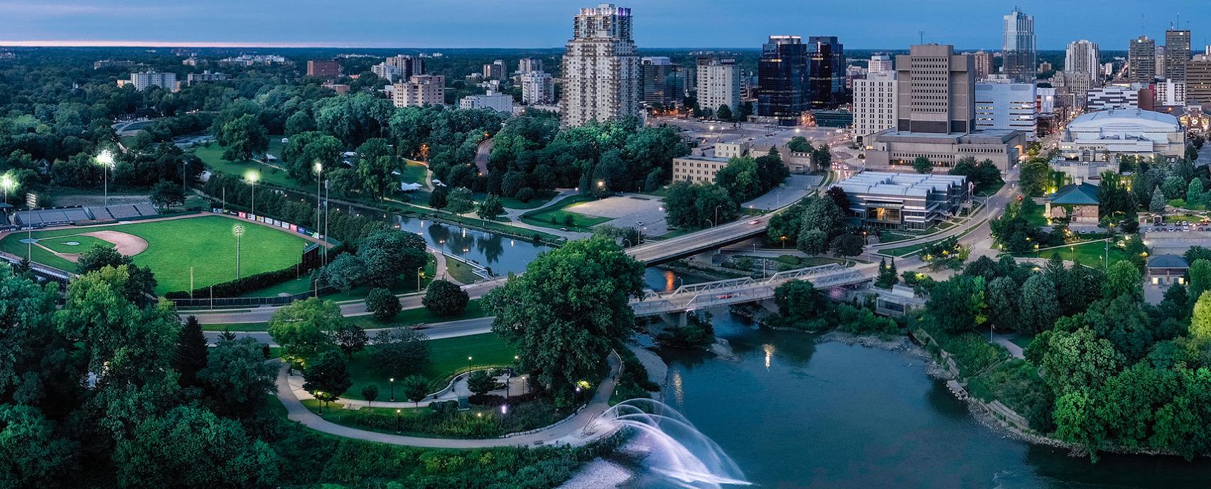 Thames river near Labatt Park in London Ontario