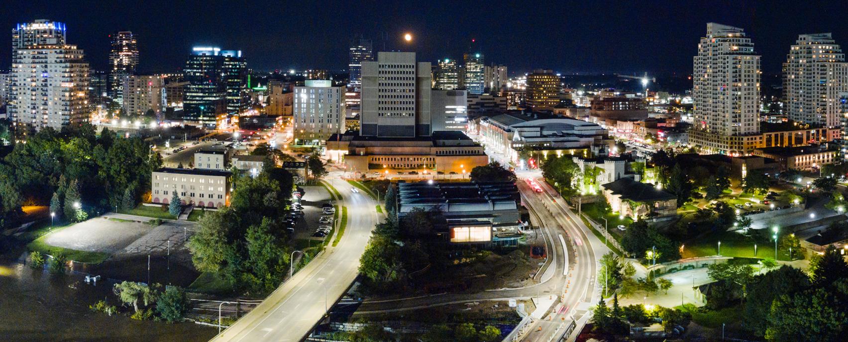 nightime in downtown london ontario