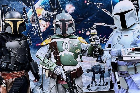 Characters from the Star Wars franchise posing at the London Comic Con held in London, Ontario