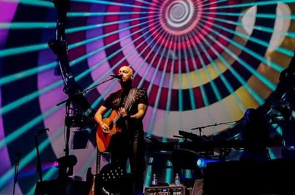 Members of the band Brit Floyd performing live on stage