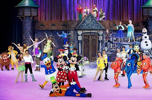 Various characters from the live production of Disney on Ice Road Trip Adventures