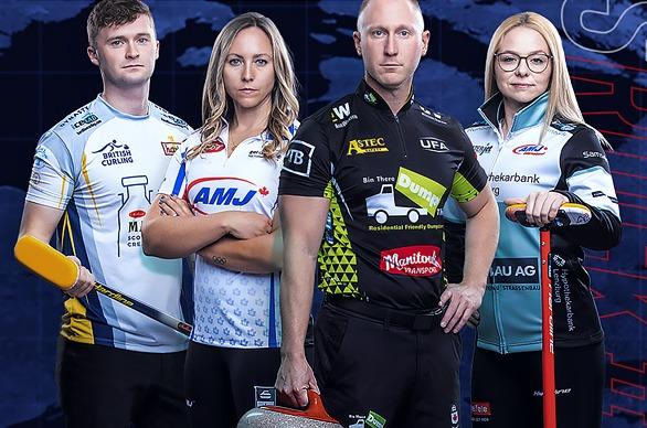 Four professional curlers