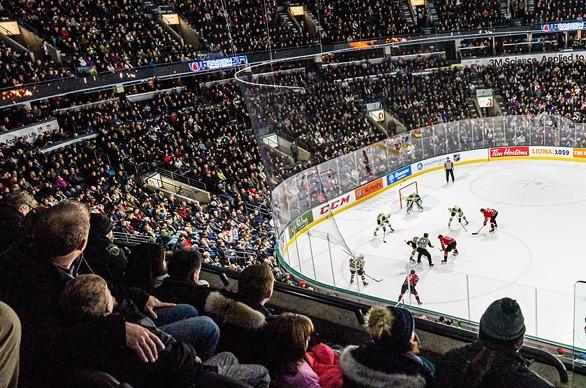 A large crowd gathered to watch the London Knights play at the Budweiser Gardens located in London, Ontario