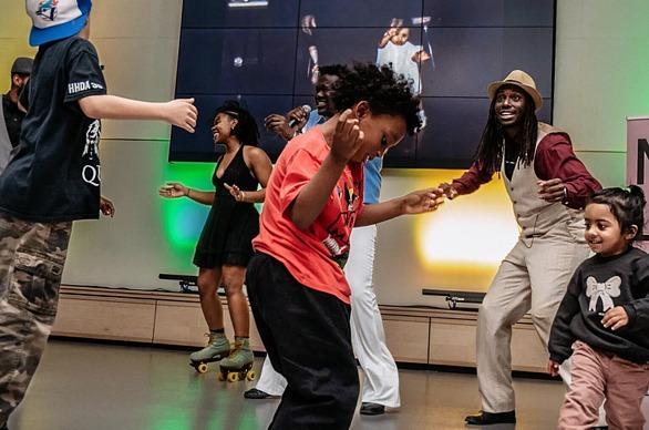 Various kids and young adults dancing and having fun at Museum London, located in London, Ontario