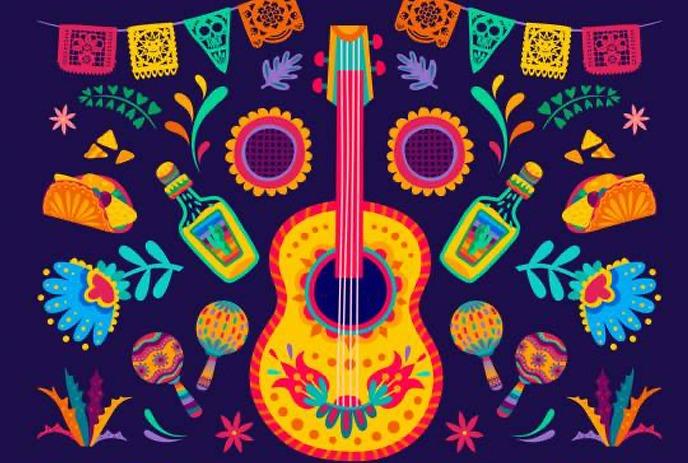 Colourful illustrations based on the theme of Cinco de Mayo