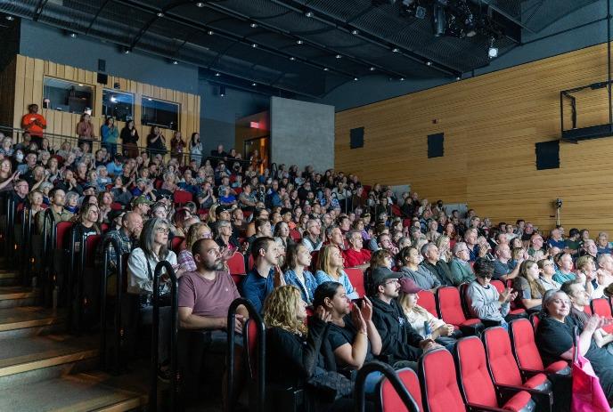 An audience watching a film at a previous Forest City Film Festival.