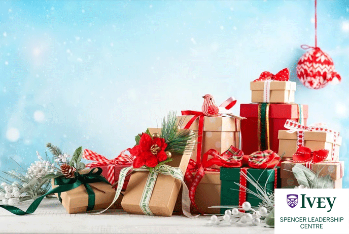 A bundle of wrapped presents.