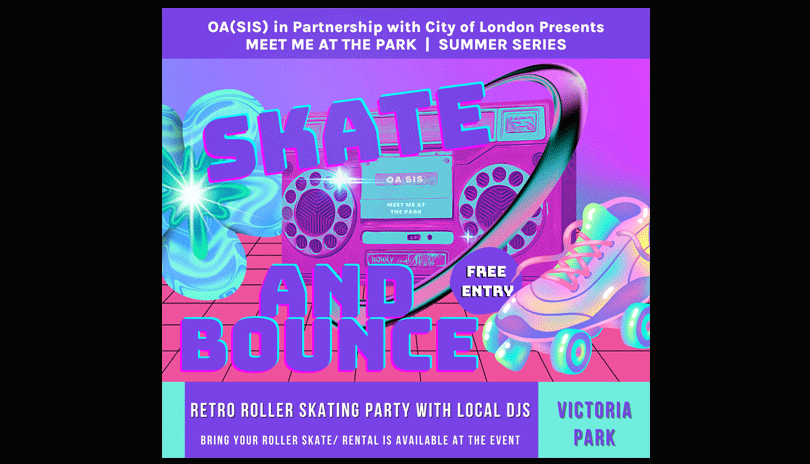 Skate and Bounce in Victoria Park - Meet Me at the Park