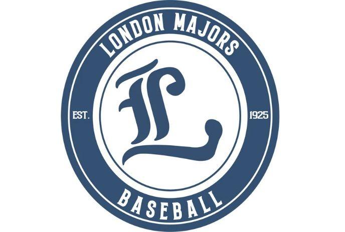 London Majors baseball logo with bold L centered and circular text Est 1925.
