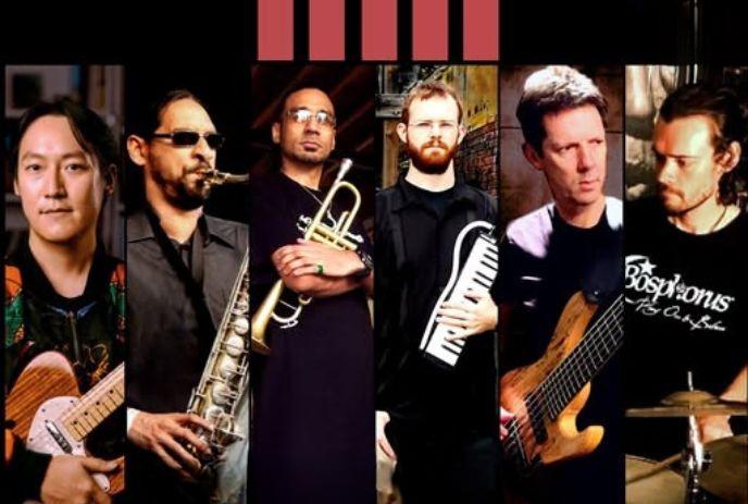 Nick Maclean's SNAGGLE feat. the Ali Bros posing with instruments in a promo shot.