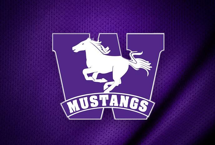 Western Mustangs logo on a purple background.