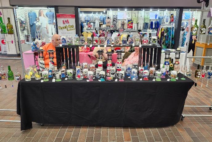 A table set up with items to sell at a recent expo.