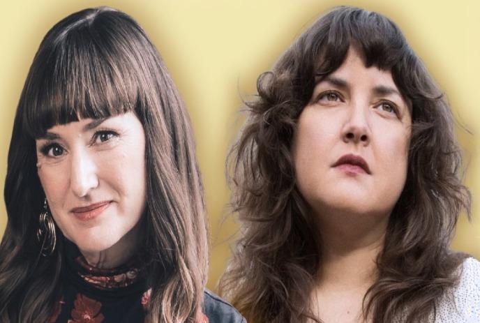 Headshots of Suzie Ungerleider and Abigail Lapell against a yellow background.