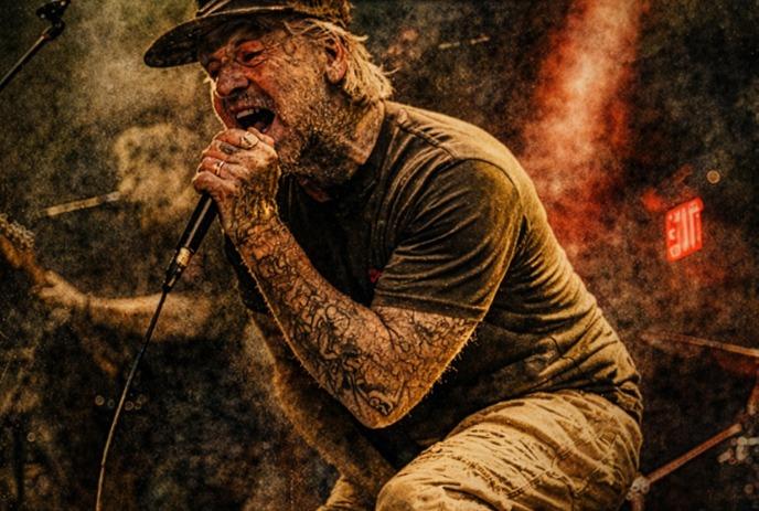 Brian Byrne covering his mouth with his tattooed hand.