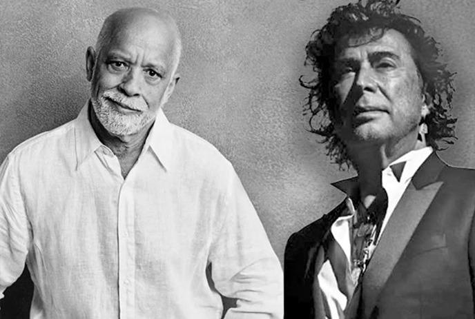 A black and white photo of both Dan Hill and Andy Kim.