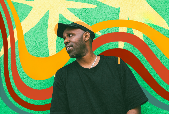 A photo of SHAD against a colourful background.
