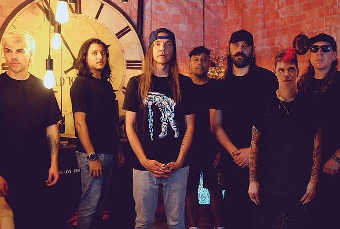 Members of the band The Red Jumpsuit Apparatus from the Don’t You Fake It: 20th Anniversary Tour
