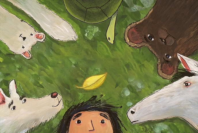 Book cover illustration for Said the Leaf by Children’s Book Illustrator Matt James
