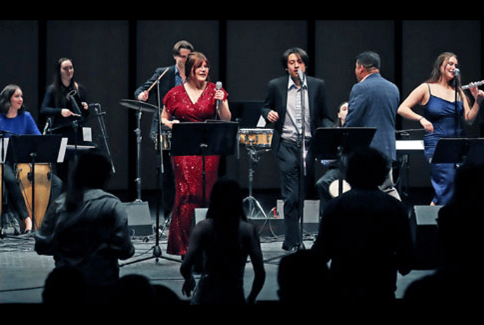 Members of the Salsa Band on stage.