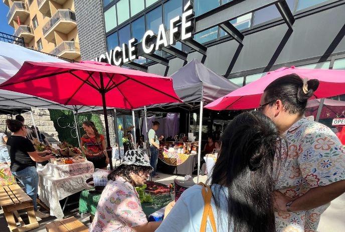 An Art Market at London Bicycle Cafe