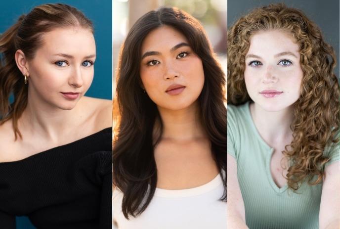 Three female artists posing for headshots.