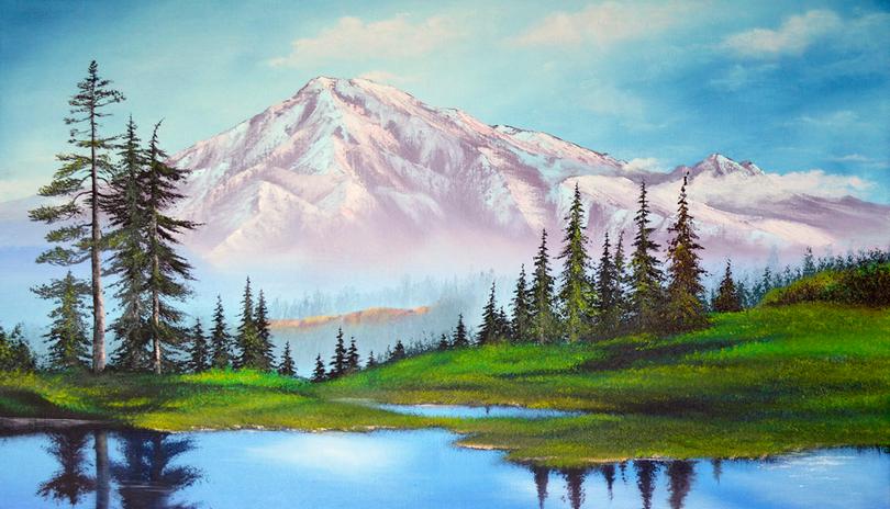Acrylic Art Class - Mountain Landscape