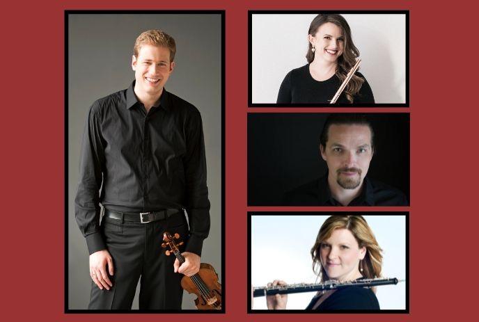 The Toronto Symphony Orchestra Chamber Soloists with violin and flute in a red-bordered collage.