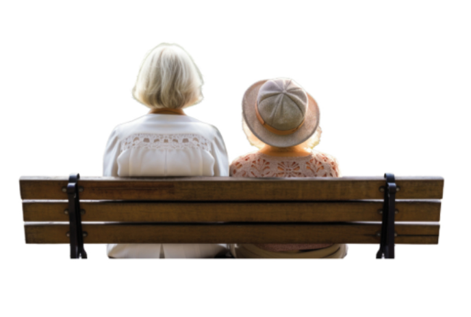 Two people sitting on a bench together.