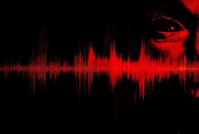 Red lines with a visible face showing paranormal overtones.