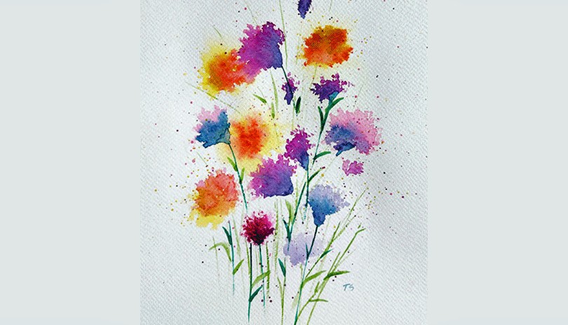 Watercolour Art Class - Abstract Flowers