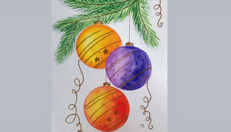 Watercolour Art Class - Christmas Decoration (Greeting Card)