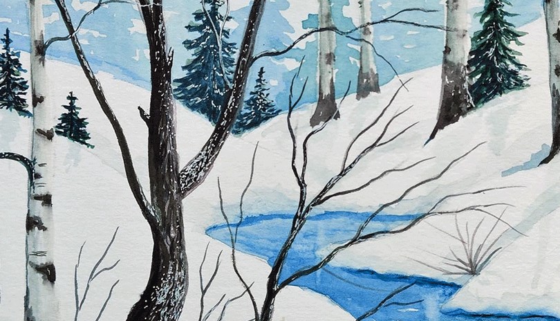 Watercolour Art Class - Winter Creek