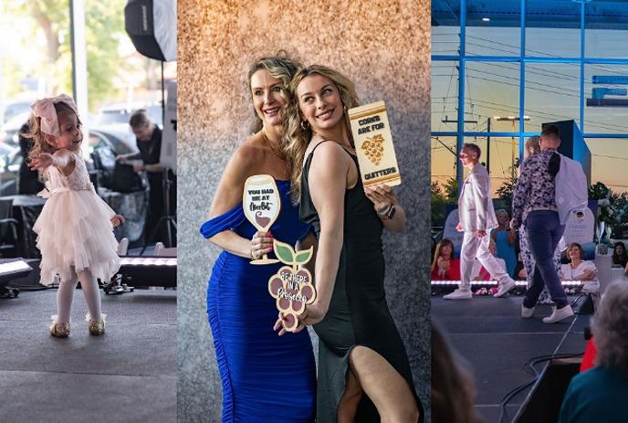 Three scenes from a past Wine, Women & Shoes event benefiting Children's Hospital.