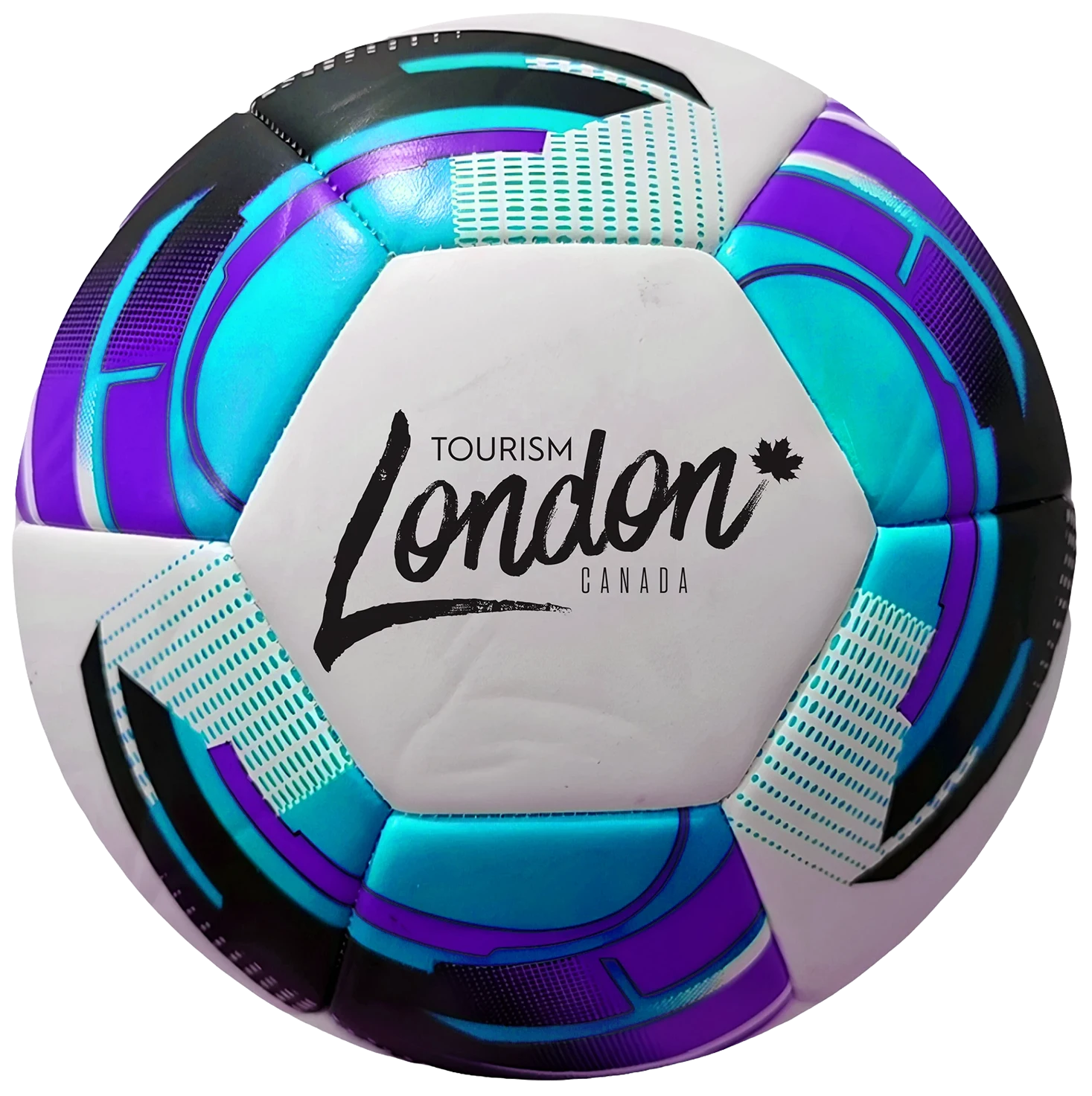 purple blue soccer ball