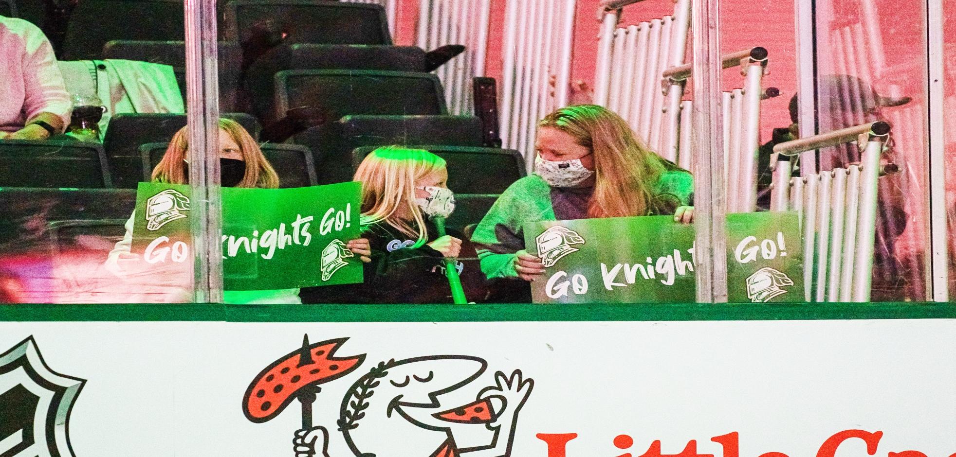 Fans cheering on the London Knights at Budweiser Gardens in London, ON.