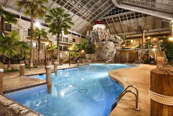 indoor pool and atrium at the best western plus lamplighter inn and conference centre