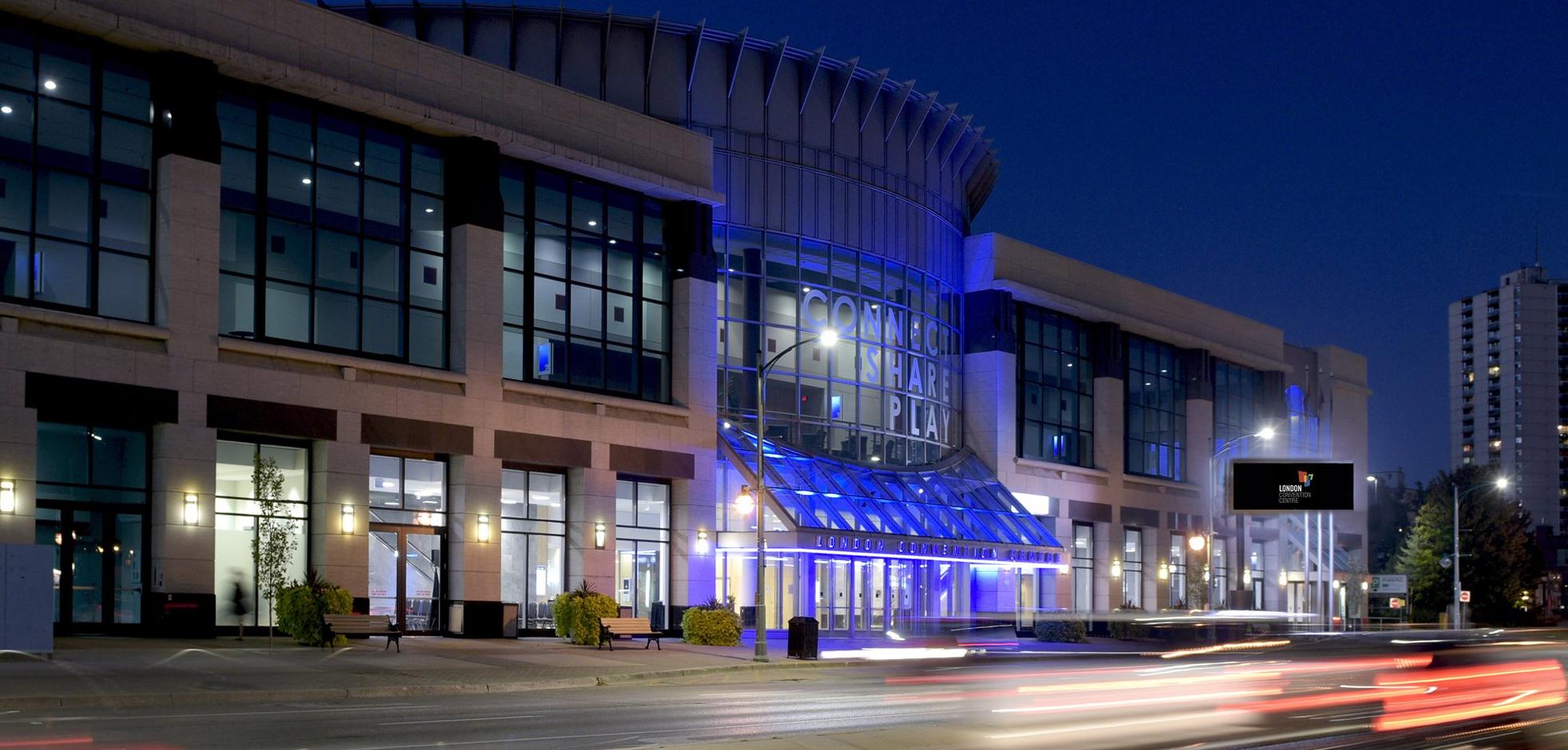 streetview of rbc place london at night