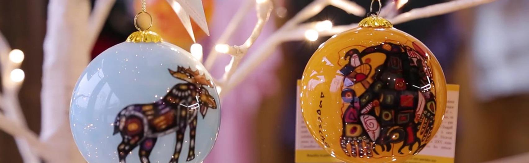 Indigenous art Christmas ornaments