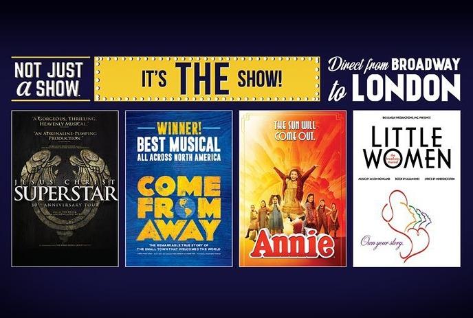 Show posters from the 2023-2024 Broadway in London Season