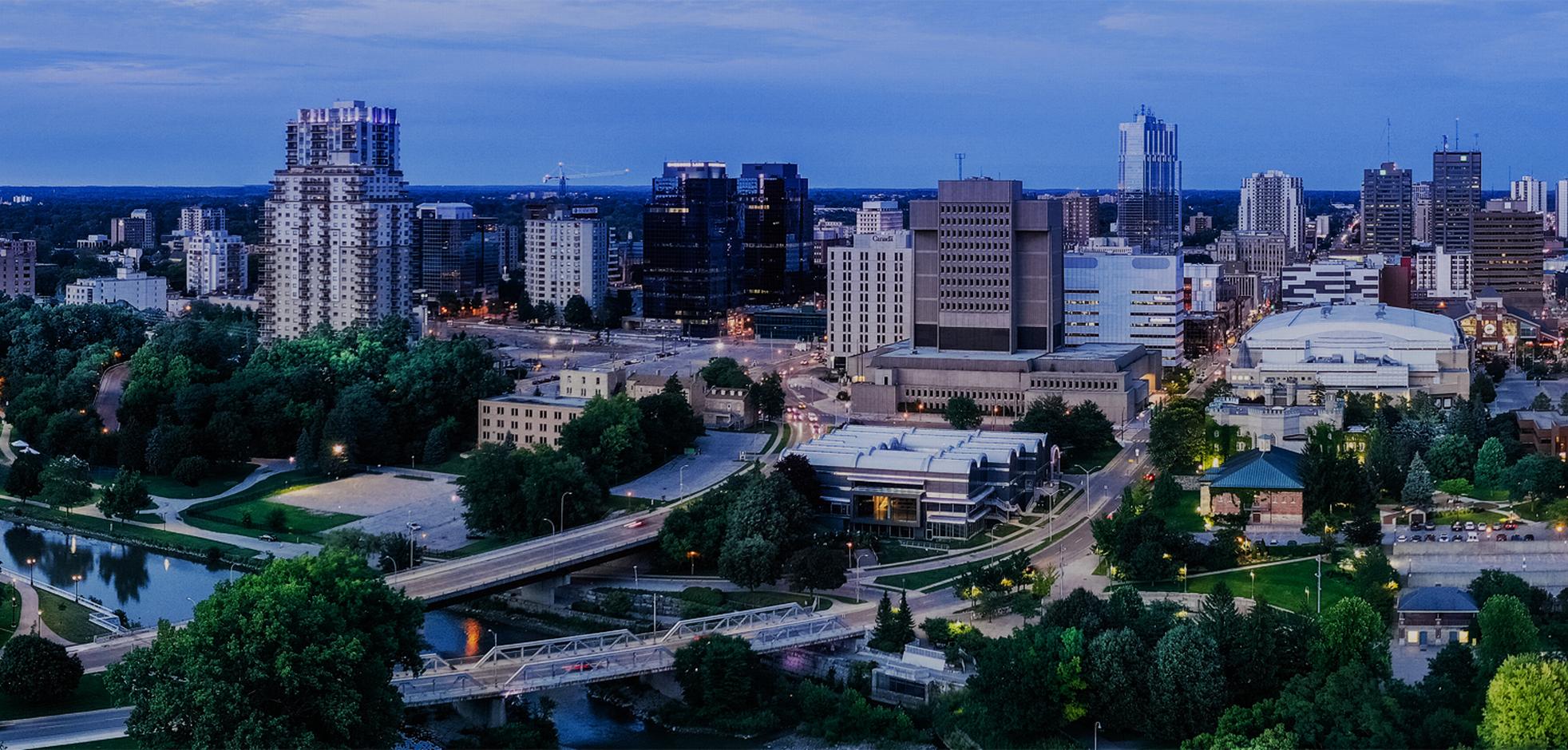 Skyline view of downtown London, Ontario