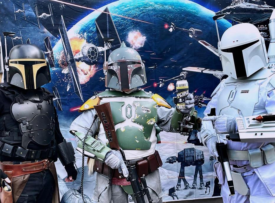 Characters from the Star Wars franchise posing at the London Comic Con held in London, Ontario