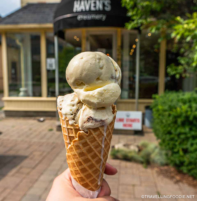 Ice cream cone being held in hand