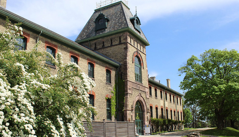 Exterior view of the main entrance of the The Royal Canadian Regiment Museum located in London, Ontario