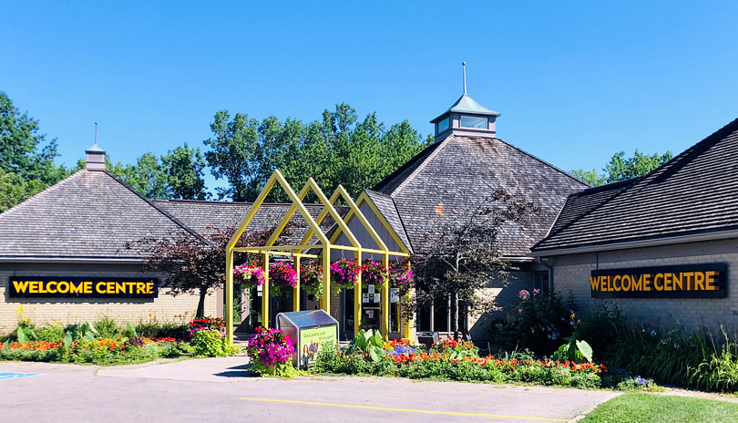 Outside view of the Wellington Road Tourism London Welcome Centre located in London, Ontario