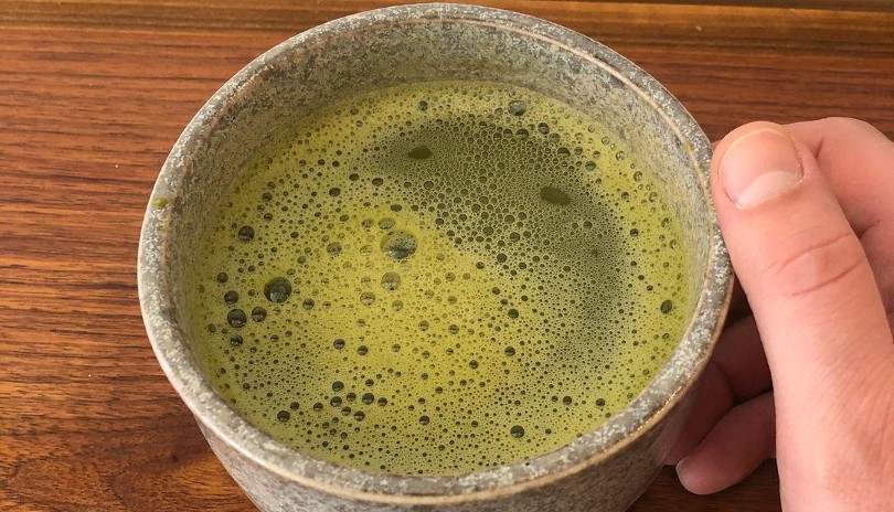 organic green drink from The Wisdom cafe teashop and japanese creperie in Old east village, london, ontario